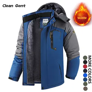 Clean Gent Men's Waterproof Ski Jacket & Mountain Raincoat Fleece Lined Coat with Many Pockets Winter Warmth Windproof & Waterproof High-Quality Men's Apparel