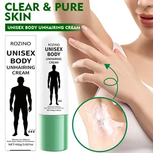 ROZINO Unisex Body Unhairing Cream - Clear & Pure Skin Formula - 100g Net Weight - Amphoteric Shaving Cream - No Additional Features Specified