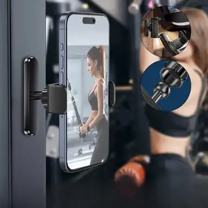 Magnetic Phone Holder for Gym & Treadmill, Universal Phone Clip for Motorcycle, Kitchen, Bathroom & Travel, 360° Rotatable Hands-Free Mount