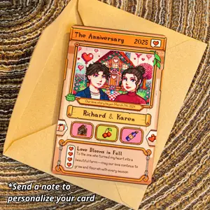 Personalized Stardew Valley Card - Custom Acrylic Anniversary Gift for Couples, Unique Keepsake for Farming Game Fans, Hologram or Non-Hologram Options, 3mm-10mm Thickness, 3.57*5 inch to 6*9 inch Sizes
