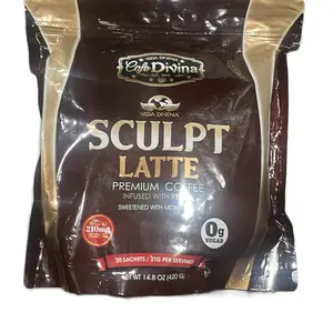 Vida Divina Sculpt Latte Coffee - Herbal Beverage , 1/2 oz, Sugar Free, 20 Sachets per Serving -