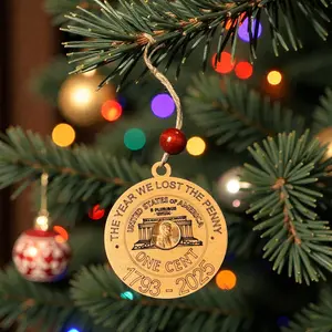 Commemorative Penny Ornament – “The Year We Lost the Penny” | Personalized Coin Keepsake