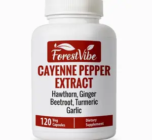 Cayenne Pepper Capsules, 7-in-1 Blend with Hawthorn, Ginger, Beetroot, Garlic & Turmeric, 120 Vegan Capsules, 2 Month Supply, Non-GMO and Gluten Free Capsaicin Pills