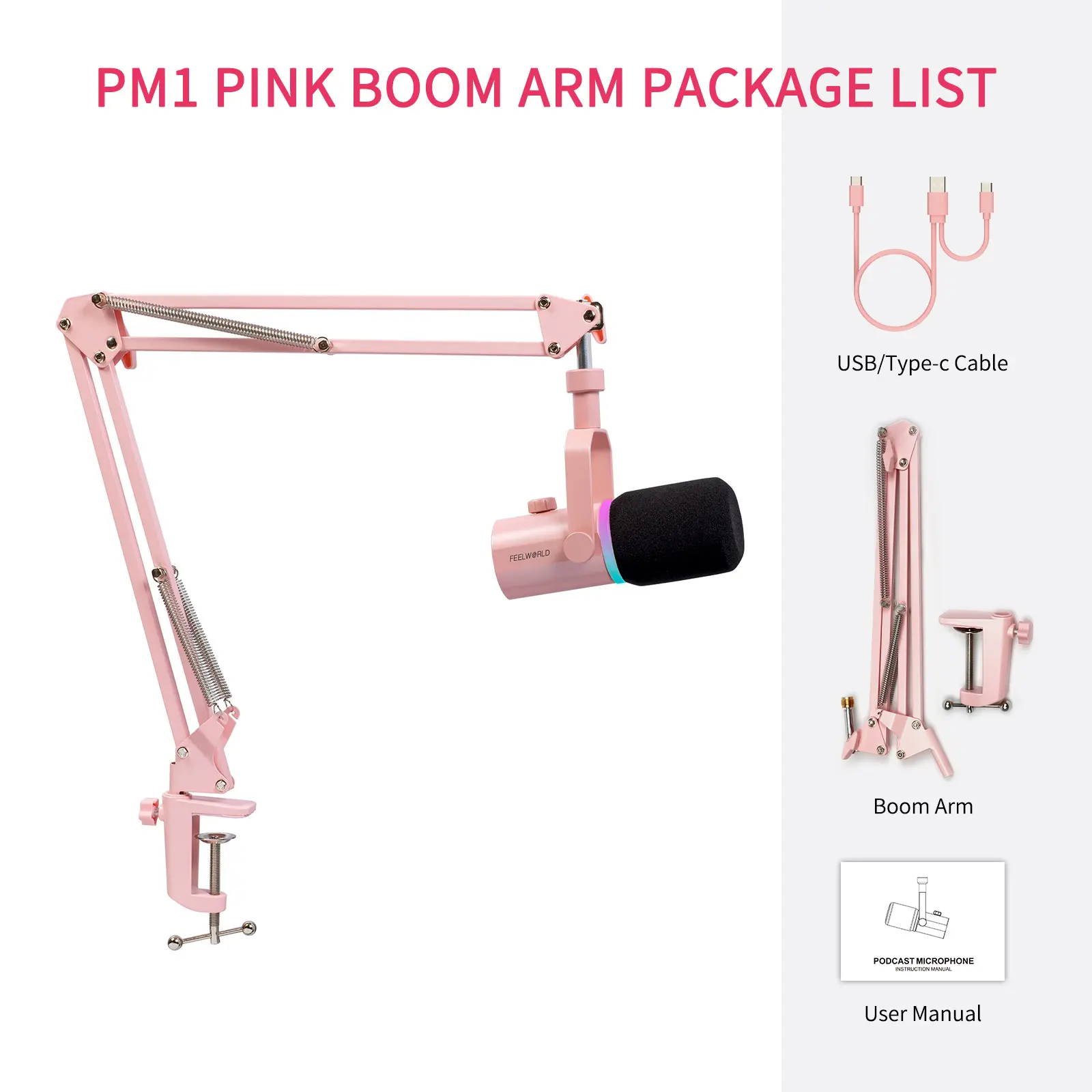 PM1-AS with Boom Arm (Pink)