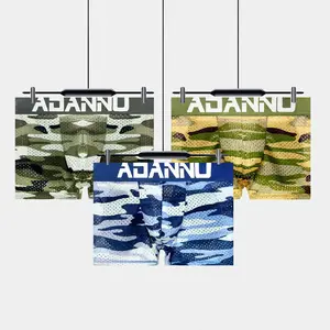 3-Pack Men's Camo Boxer Briefs Set Mesh Underwear Breathable Padded Lining Gym/Running/Outdoor Training Quick-Dry Camouflage Sports Mesh Hip Pad Trunks Mens Shorts Clothes Sweatpants NYLON60% COTTON35% Menswear Stylish detachable enhancer