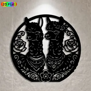 1pc Alpaca Metal Wall Art, Charming Alpaca Statue Mural, Ideal Gift for Easter, Thanksgiving, Animal Decor Enthusiasts, Weather-Resistant Metal Wall Decor Wall Sculptures, Perfect for Garden Fence & Living Room Wall, Delightful Year-Round Home Decor