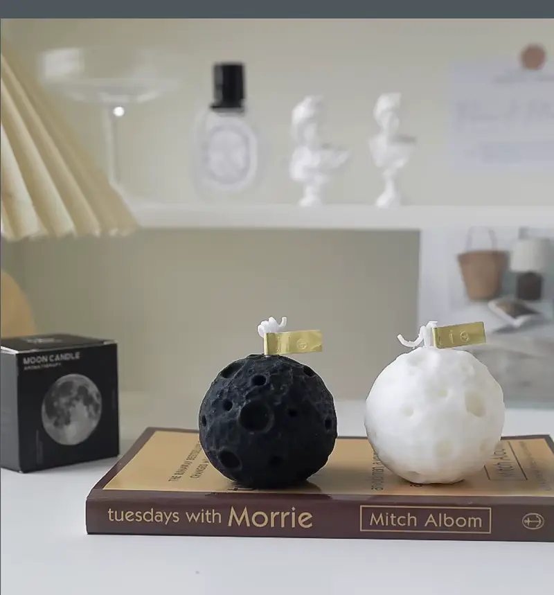 Black Moon Scented Candles for Home Decoration (3D Moon Candles)