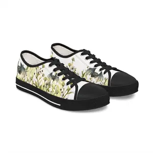 Low Top Sneakers — Floral Meadow with Bats Women's Canvas Sneakers