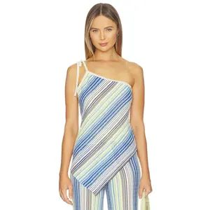 Line & Dot Kit Striped Knit Sweater Top in Blue Multi