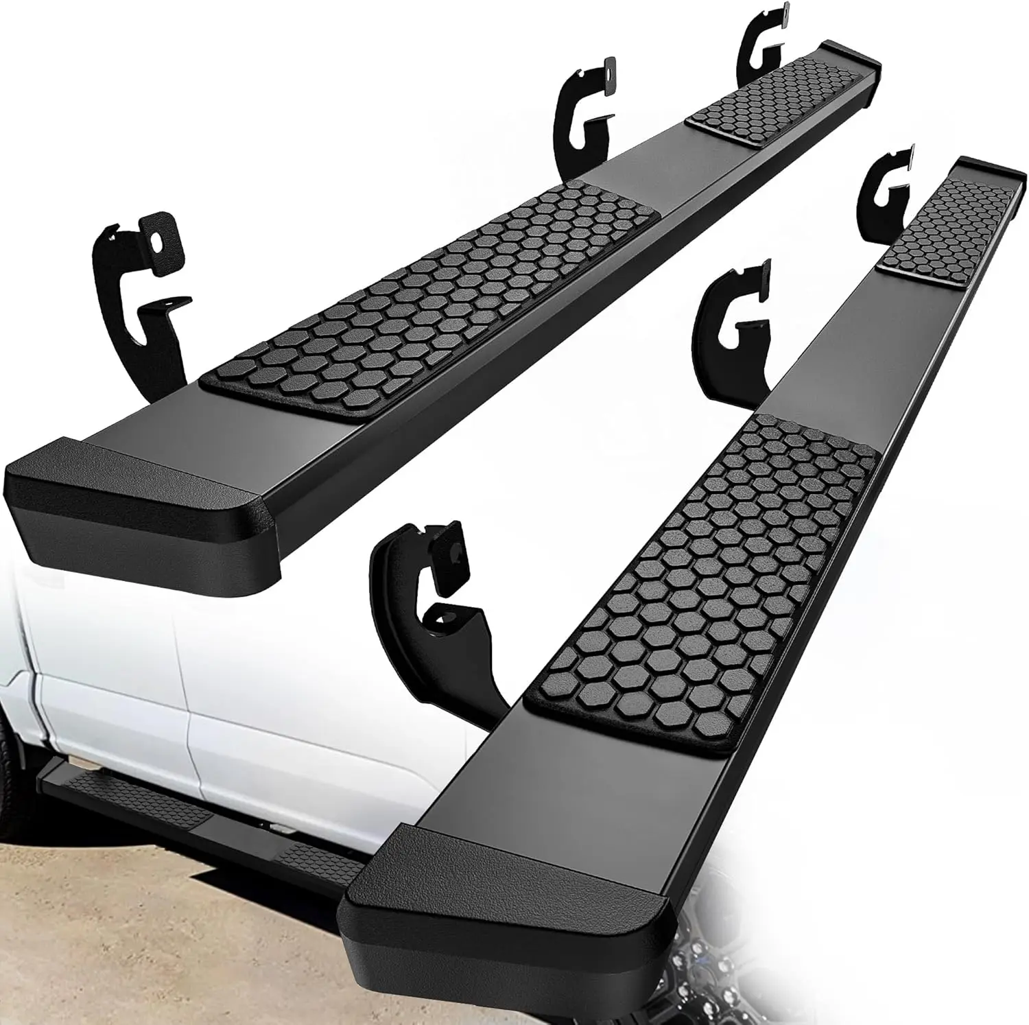 OEDRO 6 Inches Running Boards Replacement for 2009-2014 Ford F150 SuperCrew Cab, Black Side Steps Nerf Bar Rails Bolt-On Textured Steel