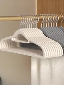 20pcs Velvet Anti-Slip Clothes Hangers, Belt Rod Included, 360° Rotating Hooks, Space Saving, Durable, Indoor Storage, Outdoor Hanging