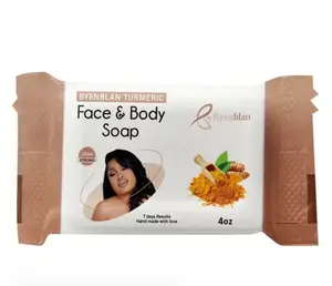 Bynblan Turmeric Face & Body Soap 4oz with Palm Mango Butter Eggs Coconut Powder for Comprehensive Skin Care