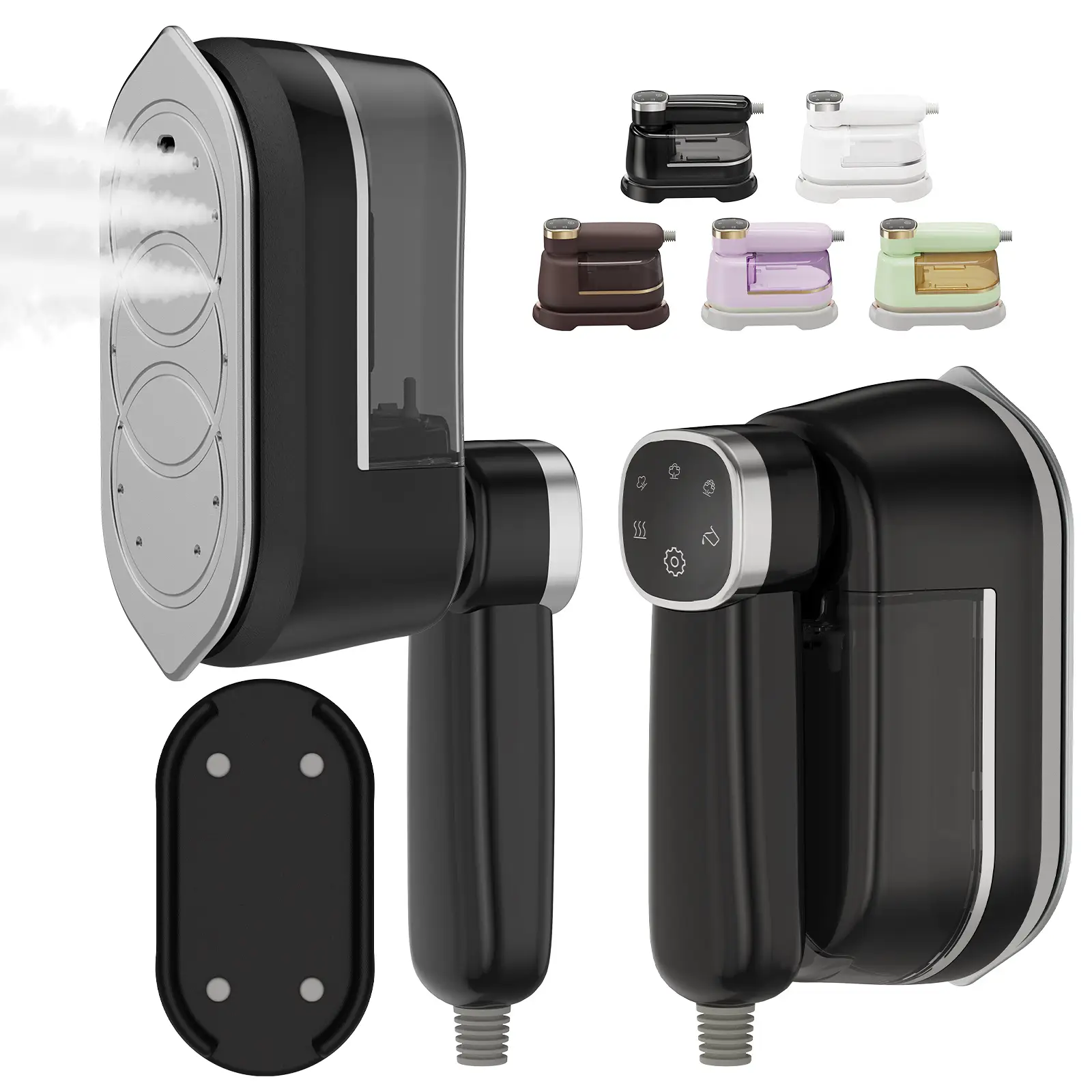 PLAYHOT Travel Steamer Iron for Clothes - 1200W Handheld Size Portable Travel Steamer, 3 Steam Levels Clothes Steamer with LCD Screen, 10S Fast Heat-u