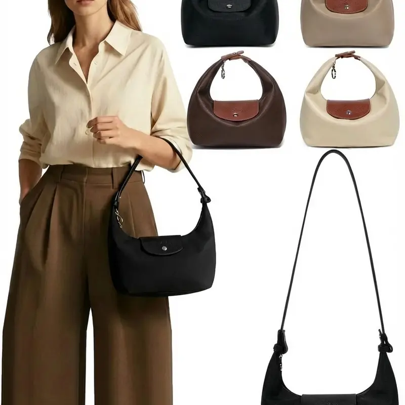 Fashion Dumplings Bag Lightweight Durable Nylon Handbag with Adjustable Strap Satchel in Multiple Colors Stylish Essential Companion for Versatile Use
