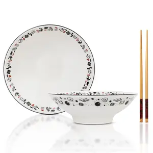 Star Wars Characters 30-Ounce Ceramic Ramen Bowl and Chopstick Set