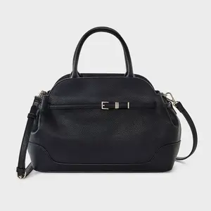 Belted Satchel Handbag - A New Day Black