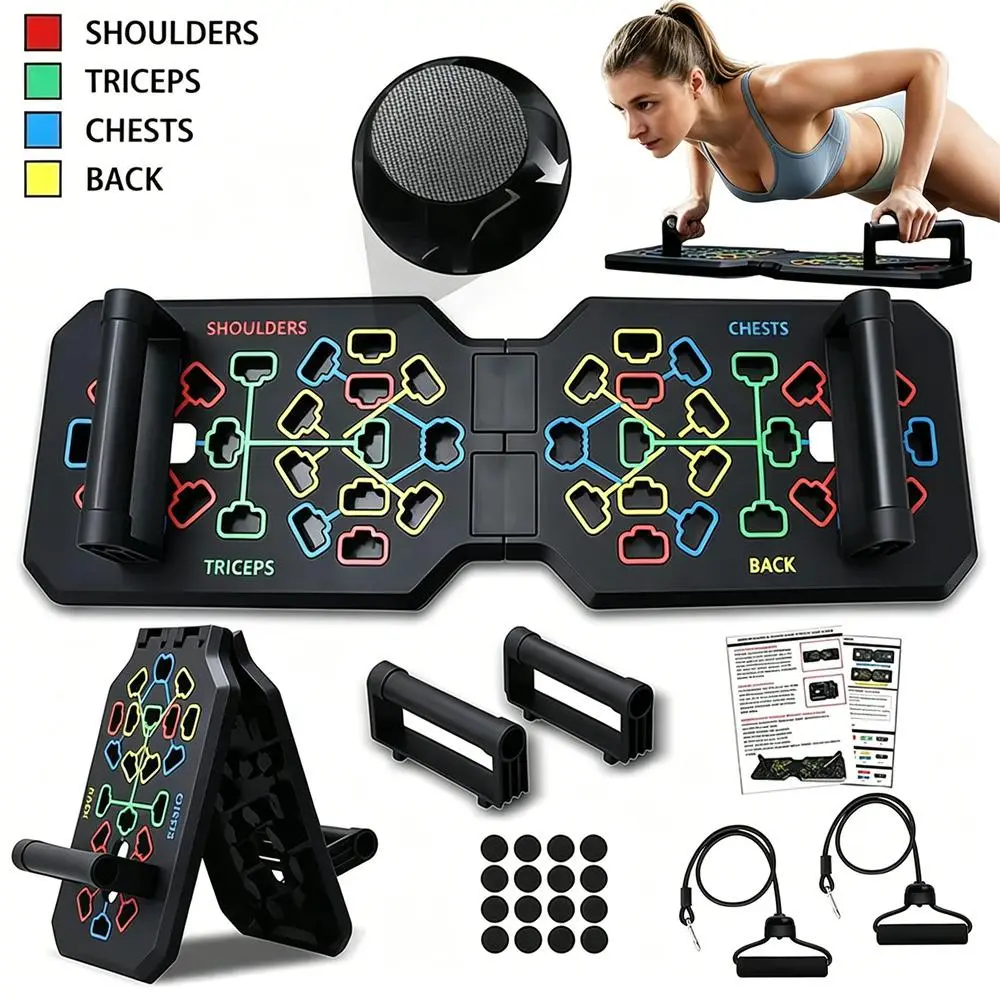 Push Up Board Home Fitness Equipment - Portable Stability System for Core, Back, Arm Strength Training, Compact Indoor Gym Gear