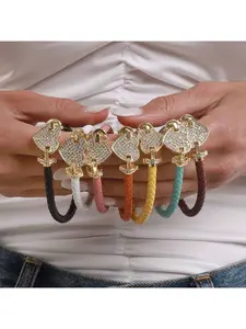 Spring and summer new Makaron color fashion popular copper Fried Dough Twists bracelet jewelry love diamond bracelet for women
