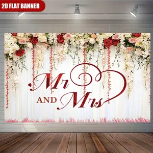 Custom 2D Flat Banner - Personalized Name Wedding Proposal Romantic Warm Rose Heart Background Cloth, Multi-Functional Party Wall Decor for Home Decoration, Suitable for Various Occasions and Events