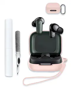 Case for Soundcore by Anker P30i Earbuds Soft Silicone Protective Portable Scratch Shock Resistant Hard Shell with Cleaner Kit & Carabiner & LanyardPink