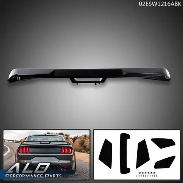 Fit For 15-22 Ford Mustang S550 GT Style Rear Trunk Spoiler Wing Glossy Black