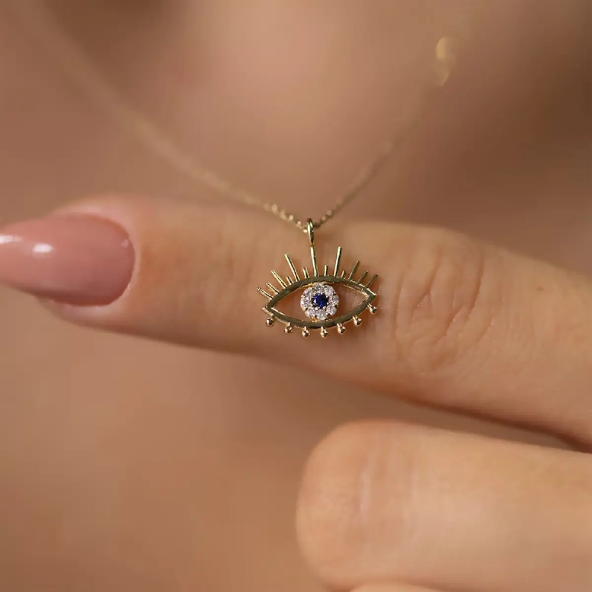 Women's Evil Eye Necklace, Gothic Red Zircon Eye Pendant, Y2K Aesthetic Bold Shine CZ Statement Jewelry, Party Night Out Festival Gift