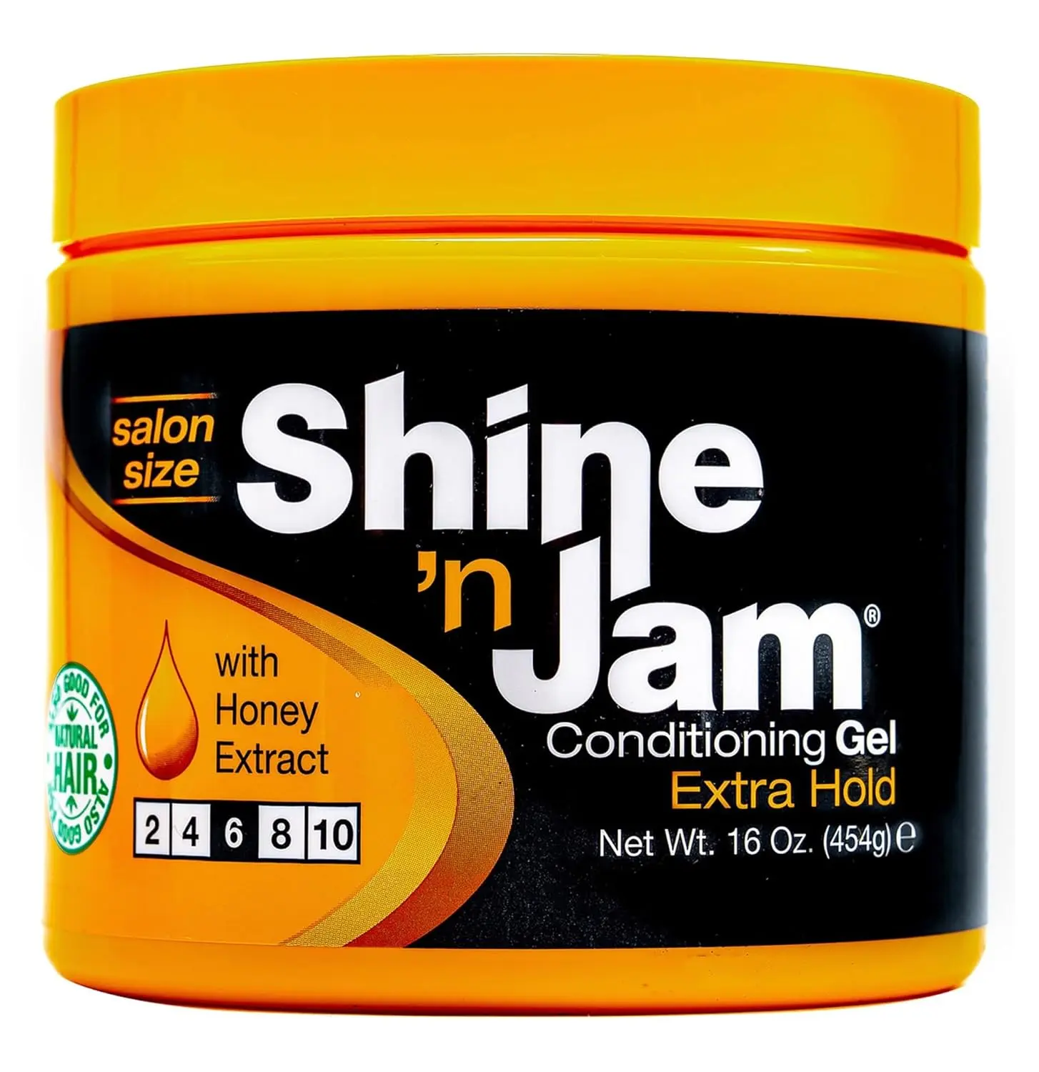 Shine 'n Jam Maximum Hold Conditioning Gel with Honey Extract for Frizz-Free Braids, Twists & Locs, Salon Size 16 oz with Edge Brush