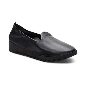 Aetrex Liz Slip On Flat - Black | Women's Orthotic Shoes with Arch Support for All-Day Comfort
