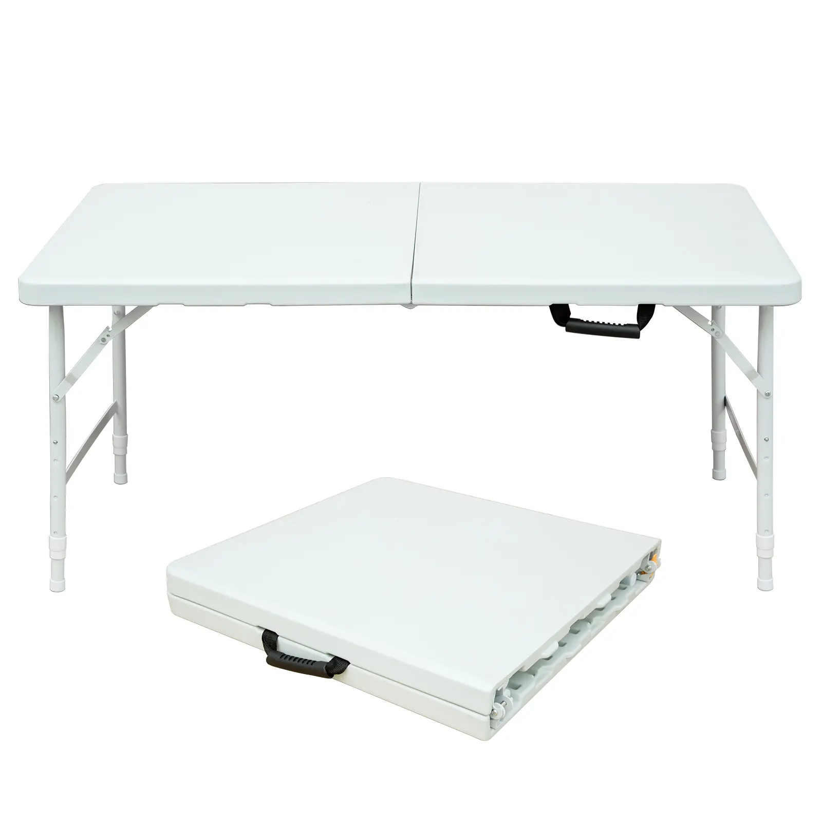 4FT Portable Folding Table Indoor&Outdoor Maximum Weight 135KG Foldable Table for Camping White cooking  table