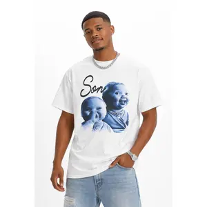 Viral AI Baby Laughing Meme Adult T-Shirt |   Tuff "Son Holding Back a Laugh"