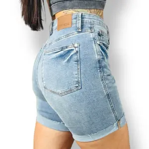 Judy Blue - "Cheryl" Medium Blue High-Waisted Cooling Tummy Control Shorts