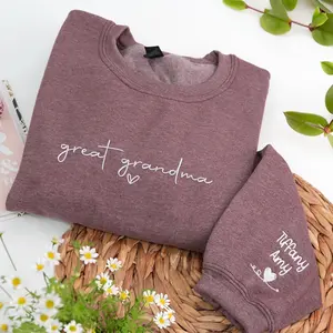 Custom Embroidered Great Grandma Sweatshirt, Grandma Pullover, Mimi Crewneck, Cozy Family Sweater, Baby Shower Gift, Mother’s Day Gift