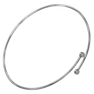 Pre-owned Tiffany & Co. Platinum 900 (Pt900) Small Leather Goods Tiffany Hoop Single Row Pt950 Platinum Diamond Bracelet