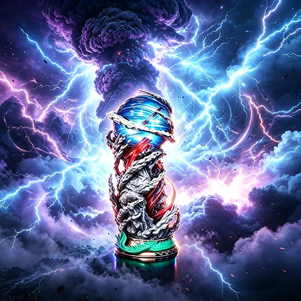 Animation Energy Impact Hand with Luminous Energy Ball and Movable Fighting Posture Dynamic Sculpture for Anime Fans and Collectors