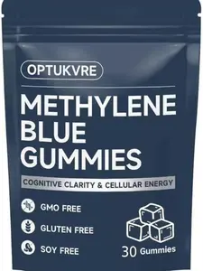 Methylene Blue Gummies, 5mg Each, Improve Focus, Regulate Emotions, Clear Mind, Suitable for Men and Women, 99% Purity, 30 Gummies (30)