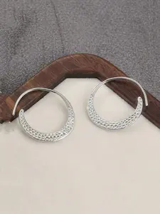 Bohemian Copper Crescent Moon Ring, Handmade Sharp Tip Hammered Moon Shape, Shiny Flat Tribal Earrings, Gift for Him or Her