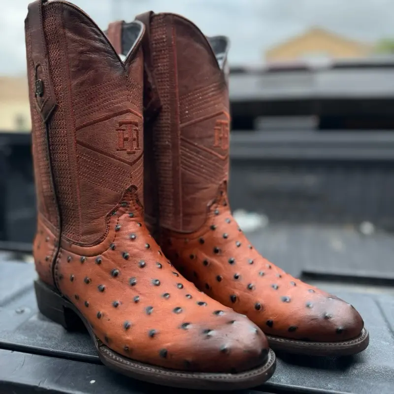 Bota oval cognac western boot