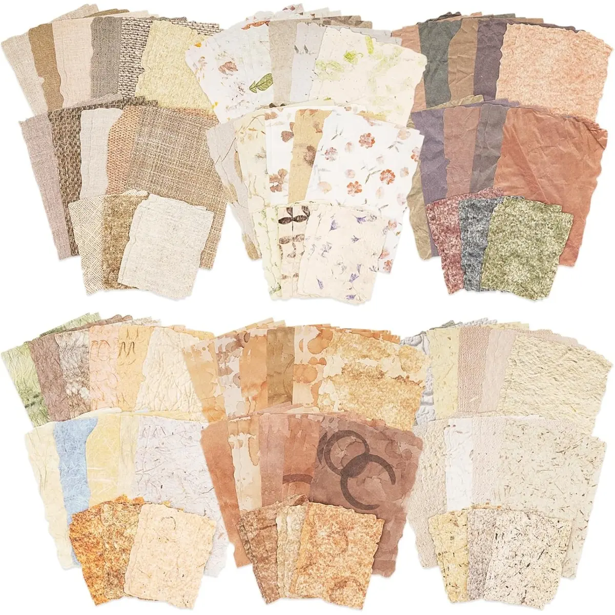 Embossed Textured Paper Combination Set - 168 Sheets, 3.4x4.9 in Assorted Scrapbook Supplies, Ideal for Journals, Holidays DIY Projects, Collage Decorations