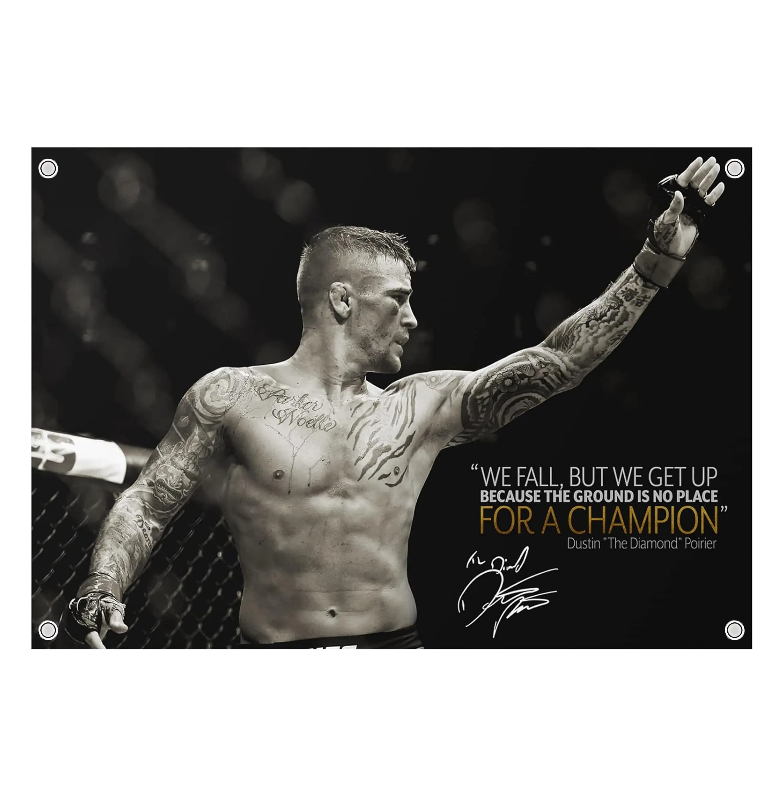 Dustin Poirier "The Diamond" Graphic Flag UFC Inspired Fight Night Wall Flag Combat Sports Banner for Bedroom Octagon Gym Decor Gift for UFC Fans MMA Fans