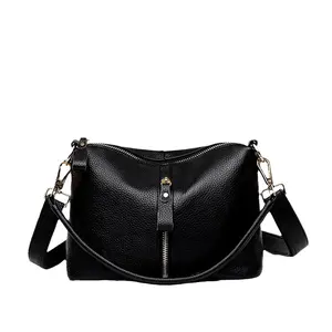Genuine Leather Bucket Bag for Women Fashionable Small Crossbody Shoulder Bag with Large Capacity for Daily Use