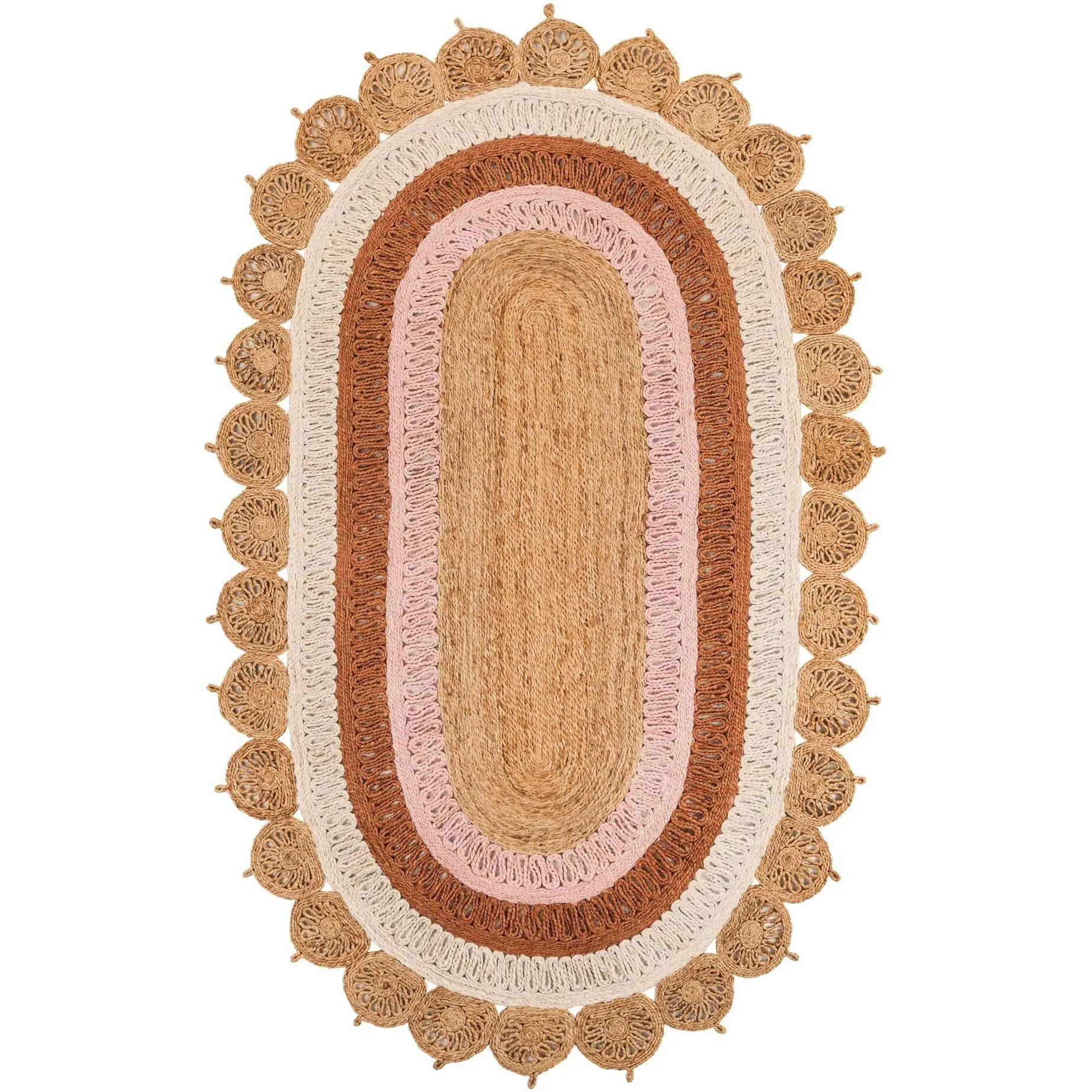 Natural White Orange Pink 5' 1 x 8'