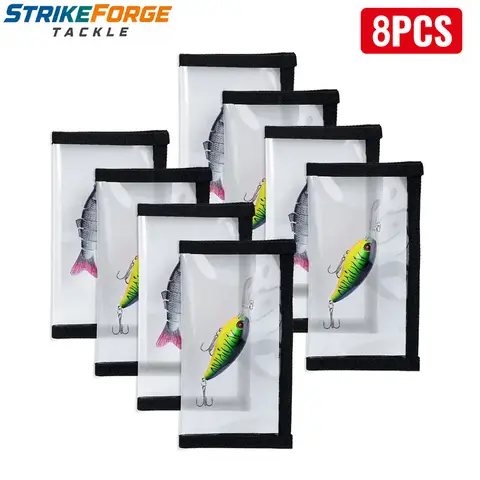 Fishing Protective Wraps - Fishing Accessory, 4 Pieces Tangle-Free Hook Covers, Premium Puncture-Resistant PVC, Universal Fit, 7.87in L x 3.94in W Large Bait Storage for Safe Fishing