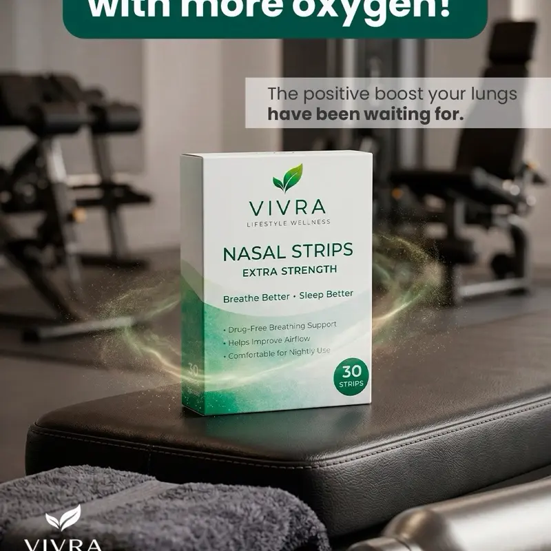 Vivra Extra Strength Nasal Strips - 30 Count Snoring Solutions Sleep Aid for Adults, Strong, Comfortable, Breathable Nasal Relief with Improved Flow (Limited Time Offer)
