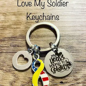 Love My Soldier Keychain