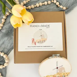 Pella Tulips Embroidery Hoop DIY Kit - Yellow