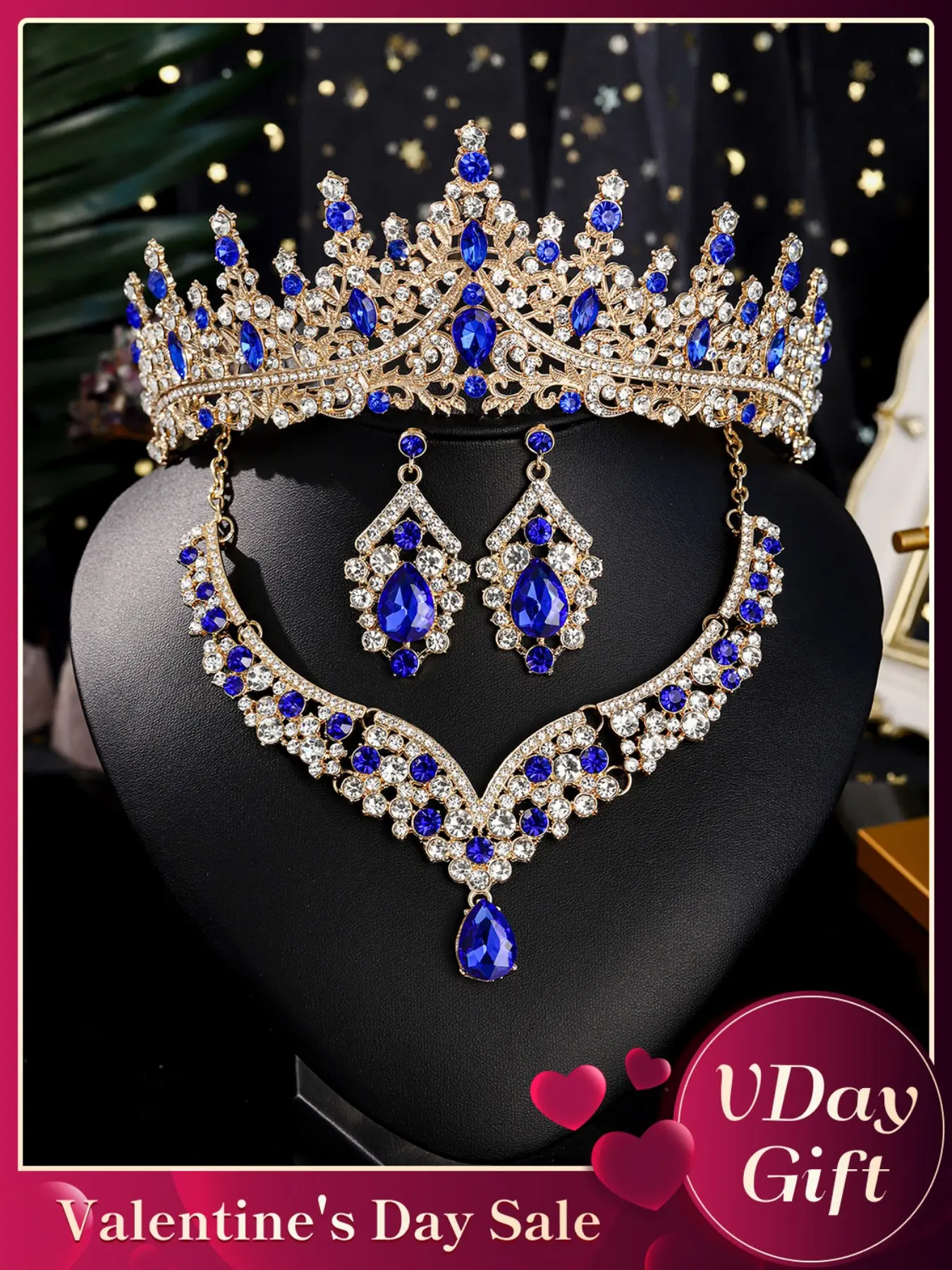 Elegant Crown Necklace Earring Set, 4-Piece Fashionable Jewelry Set Bridal Wedding Accessories, Perfect for Ball Theme Parties, Mother's Day Gift