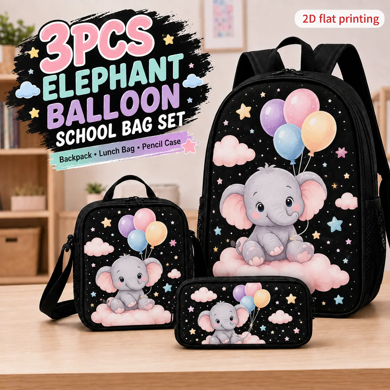 Cute Corgi Print 3‑Piece Backpack Combo Set, Large‑Capacity Backpack with Insulated Lunch Bag & Pencil Pouch, All‑in‑one Daily School Bag Kit