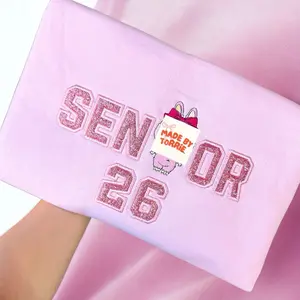 Embroidered Sweatshirt - “Senior 26”- Pink Monster