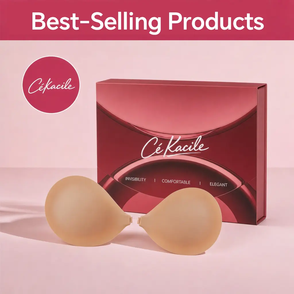 Cékacile Invisible Lift Push Up Bra - Sticky Seamless Silicone Cup Bra with Transparent Design, Adjustable Fit, Elegant Women's Underwear, Invisible Lift Bra, Adjustable Bra