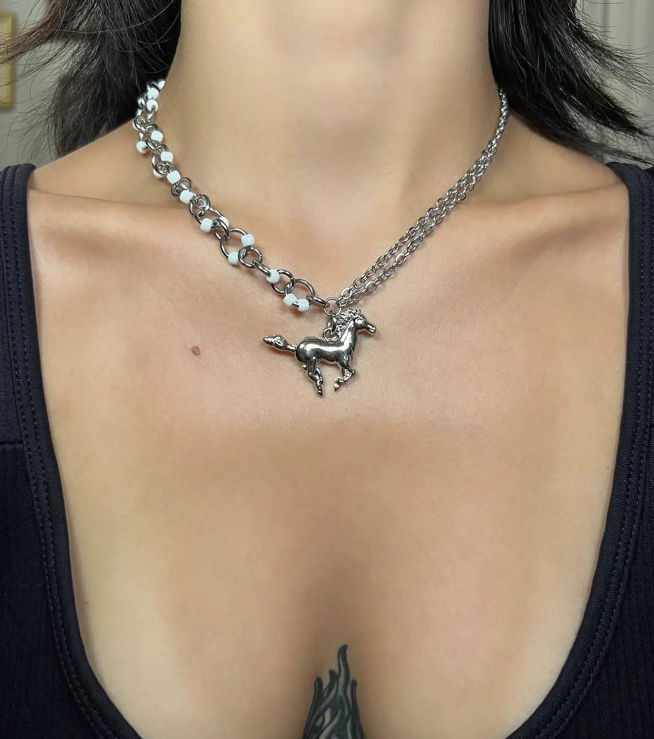 White Pony Necklace | Deftones Inspired Stainless Steel Chain